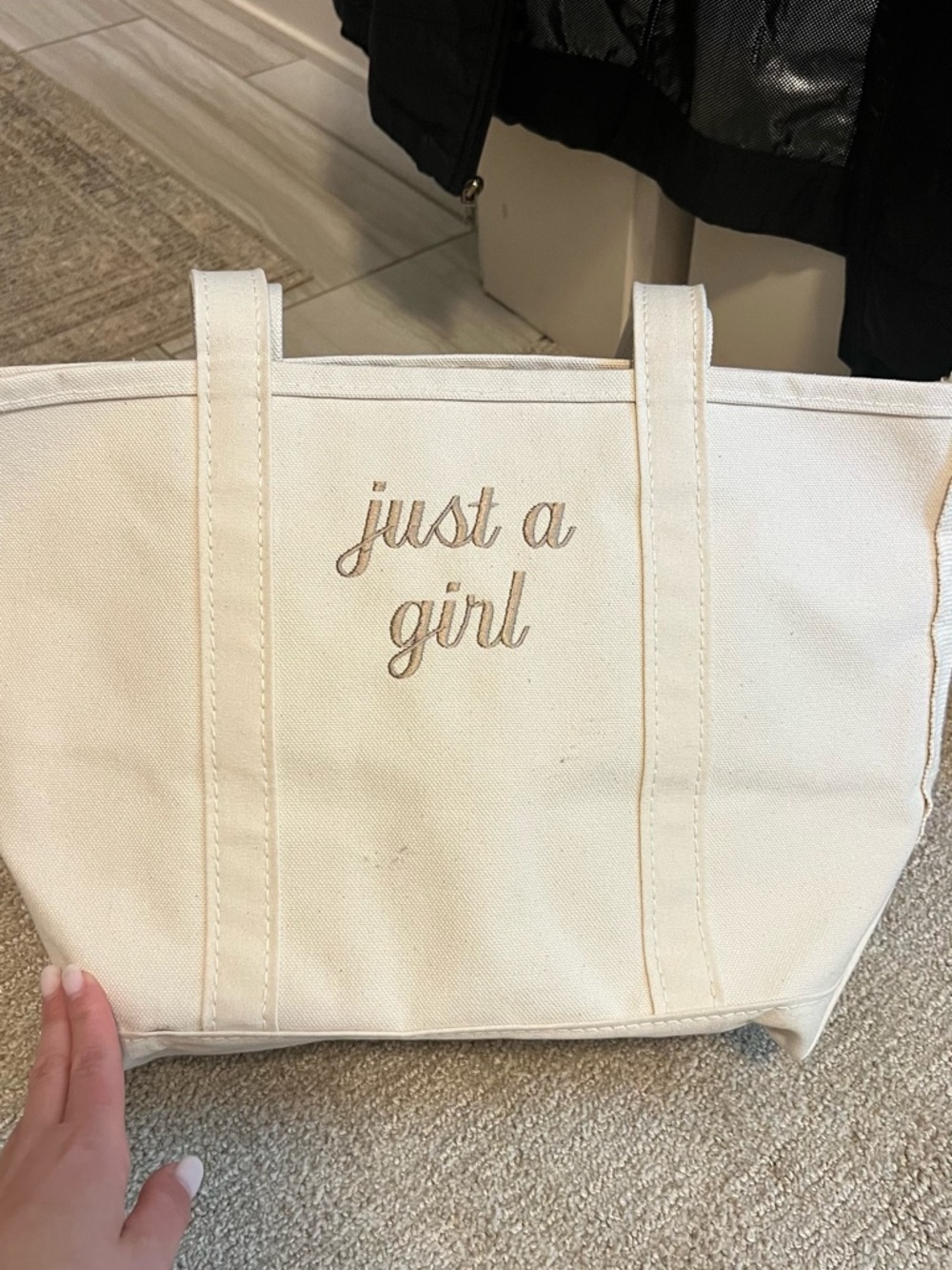 L.L. Bean Natural Canvas Tote - Cream Medium